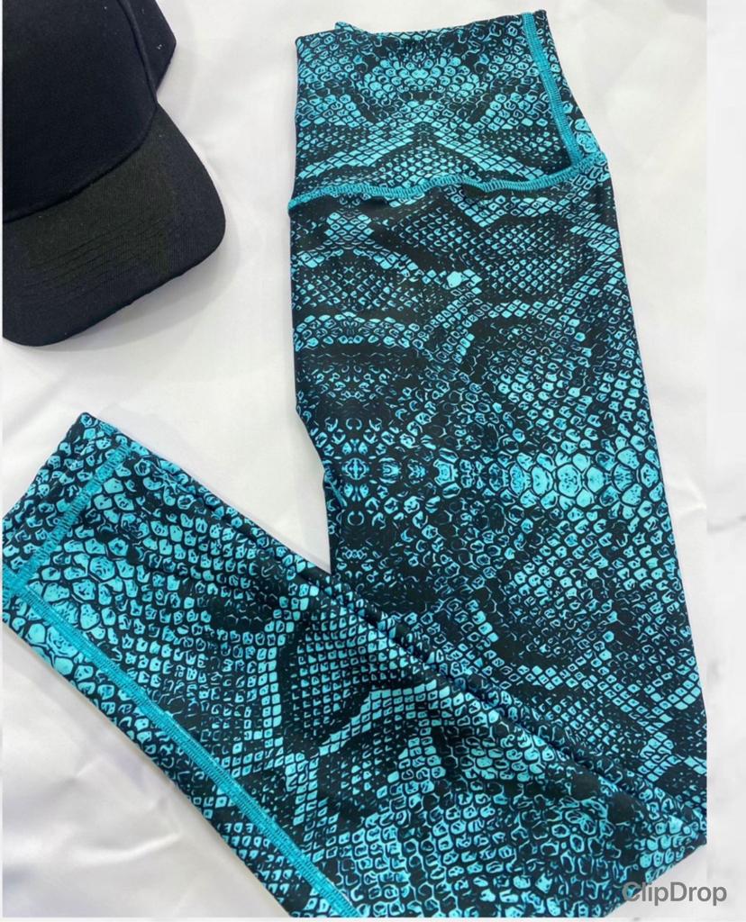 Legging snake azul turquesa