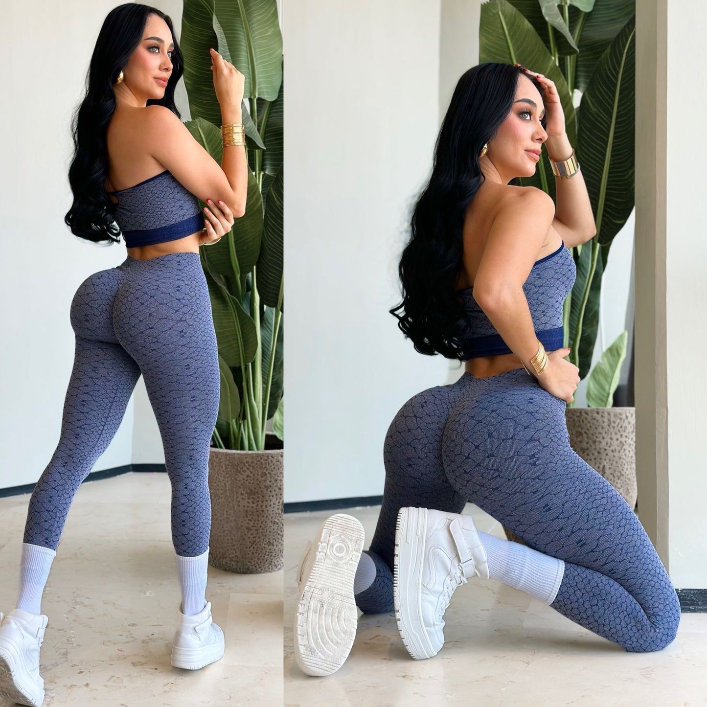 Set seamless legging blue snake