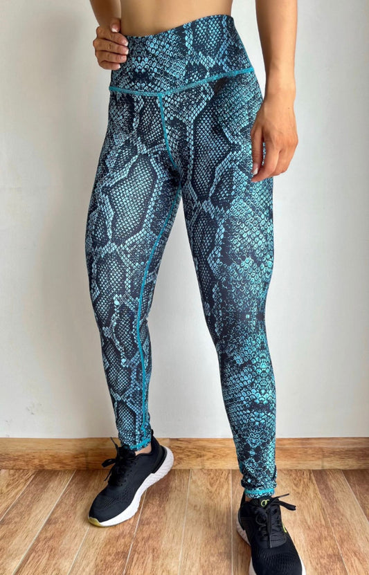 Legging snake azul turquesa